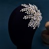 AMORARSI Wedding Hair Piece Bridal Rhinestone Headpiece Shiny Leaf-Shaped Hair