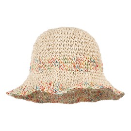 Meliyya Women's Straw Hat Foldable Adjustable Summer Straw Sun Hat Flowers Beach Hat Wide Brim Summer Hat, F-coloured, beige