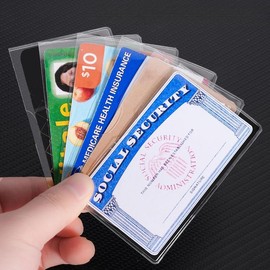 6 Pack Social Security Card Protector/Medicare Card Protector Sleeve/Social Security Card Holder/Credit Card Sleeves/Protective case for Drivers License, Credit Card, SSN Card. - Color: Clear, Quantity: 6