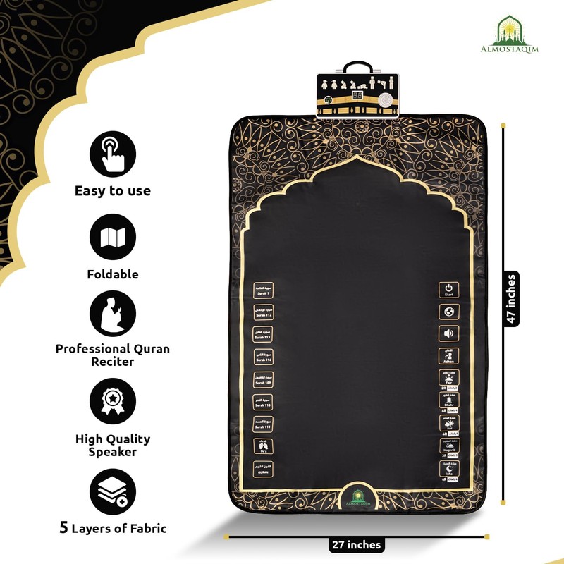 ALMOSTAQIM Educational Prayer Mat for Teens and Adults - Interactive