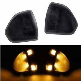Ormax 2X Smoke Lens LED Powered Tow Mirror Turn Signal Lights Replacement for Dodge Ram 2011-2017