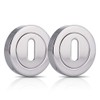 XFORTÂ® 2 Pack Standard Escutcheons Polished Chrome, Escutcheon Keyhole Cover, Mortice Door Lock Cover for Security and Protection from Key Damage, Durable Escutcheon Plate with Concealed Screws.