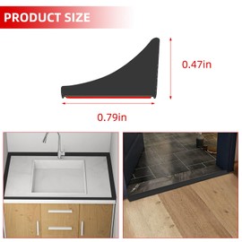 bzijaslle Silicone Shower Seal Water Dam, Black, Shower Threshold Water Stopper