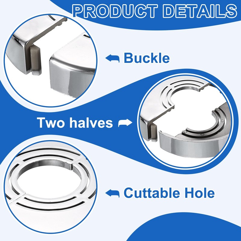 sourcing map 2Pcs Wall Split Pipe Flanges, 0.59" Thick Plastic