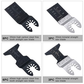 flintronic Oscillating Saw Blades, 32 x Wood Metal Oscillating Saw Blades, Quick Release Mix Multitool Blades Set for Cutting, Sanding, Grinding, Dewalt, Craftsman, Milwaukee, Rockwell, Ryobi, Bosch