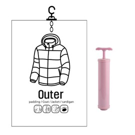 Kavjizy Clothes Compression Storage Bag, Hanging Squeezable Storage Bag, Reusable Closet Organizer Space Saver Dustproof acuum Bags, Closet Organizer Bag with Hand Pump for Suits, Coats - 67 * 90 CM