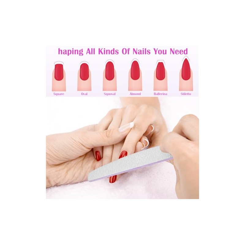 Lima de uñas: 100/180 Gritfor Nails, 10 unidades Zebra Double
