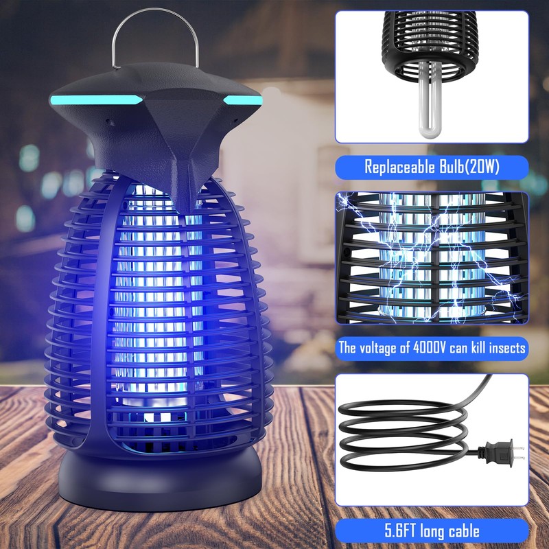 Bug Zapper Outdoor for Mosquito Flies - Electric 4000V Powerful
