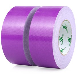 Heavy Duty Purple Duct Tape, Multi-Use Easy Tear Gaffer Waterproof Cloth Tape for Repairing, Maintenance and Industrial Use, 1.88 Inch x 32.8 Yards, 9 mil Thick, 2 Roll, BOMEI PACK