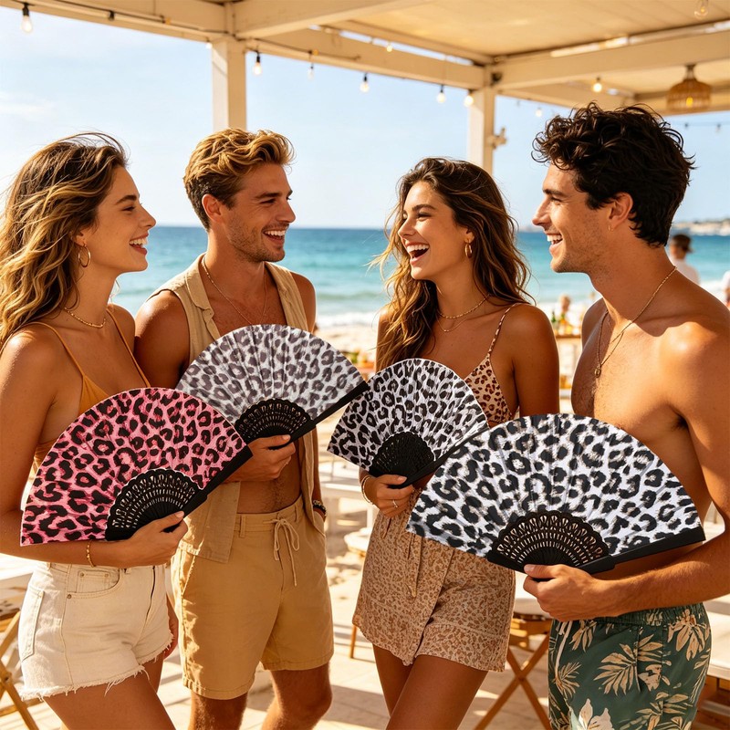 BSITSSS 4PCS Hand Fan Folding, Handheld Folding-Fan for Wedding,Gifts,Dance