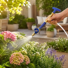 Adjustable Brass Misting Nozzle for Garden Sprayers – Push-Pull Watering Wand with Mist & Stream Spray for Flowers, Vegetables & Outdoor Use