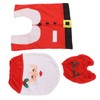 3Pcs Santa Toilet Seat Cover Rug Water And Tank Cover