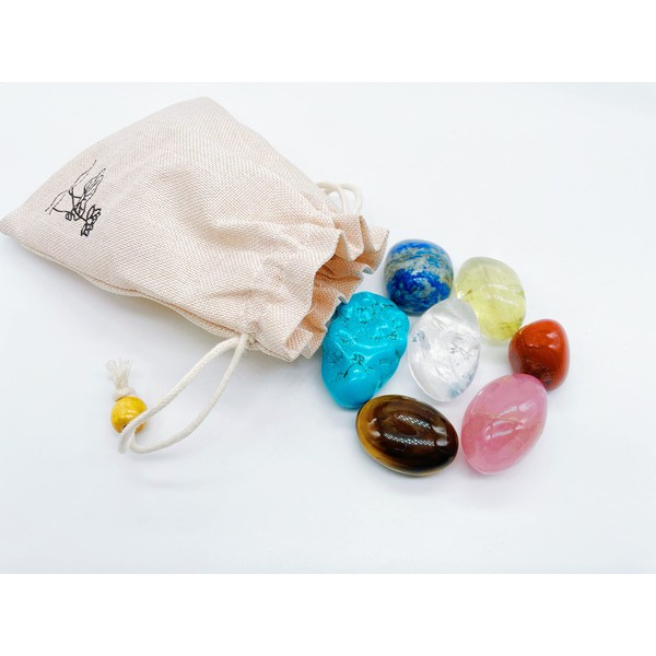 Chakra natural Stones Healing Crystals Set of 7, Tumbled and