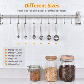 U-Taste 18/8 Stainless Steel Measuring Spoon, Metal Measuring Spoon for Baking Measuring Dry Rations and Liquid, Dishwasher Safe, Good Kitchen Tool