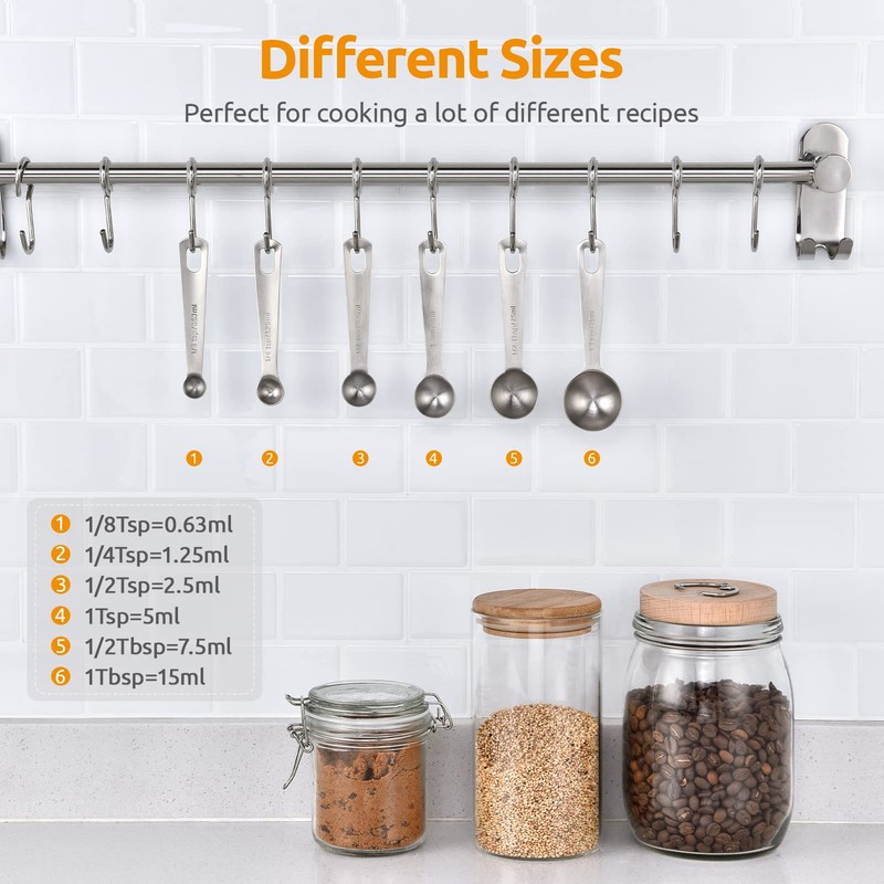 U-Taste 18/8 Stainless Steel Measuring Spoon, Metal Measuring Spoon for