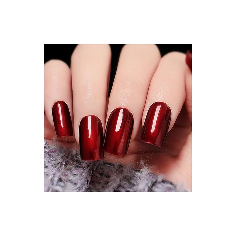 COSMOO- Esmalte de uñas rojo vino de 12 ml, laca