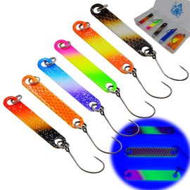 Njord Kalastus Trout Bait Stick Set 4 cm 1.5 g UV Active Trout Stick for Fishing Trout Bait Spoons Fishing Lure for Fishing (Set of 6)