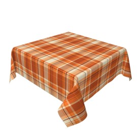 BETGINY Fall Tablecloth 60x60 Inch Square Autumn Thanksgiving Plaid Table Cloth Wrinkle Resistant Rustic Tablecloth for Holiday Kitchen Dining Room Party Indoor Outdoor