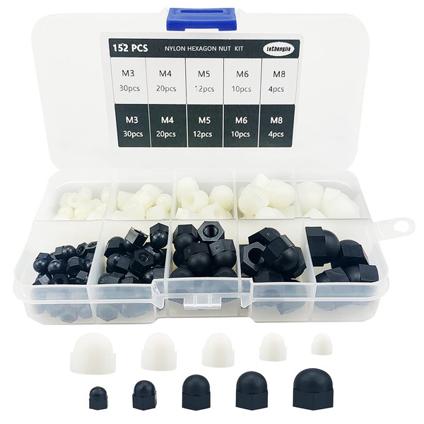 Pack of 152 Hex Nut Covers, Plastic Caps for Screws