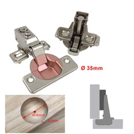 LIKERAINY 95Deg Full Overlay Face Frame Hinge 35mm with Hydraulic Damper for Cabinet Door Compact Soft Closing Short Mini Hinges for Cabinet Cupboard Wardrobe Pack of 4