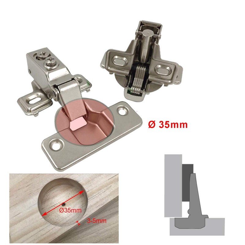 LIKERAINY 95Deg Full Overlay Face Frame Hinge 35mm with Hydraulic