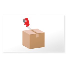 CafePress Moving Box Packing Tape Sticker Rectangle Bumper Sticker Car Decal