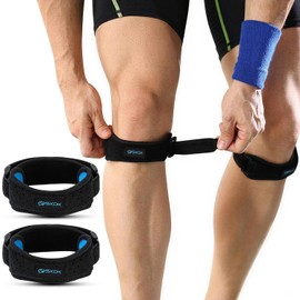 Rodilleras Deportivas 2 Piezas, Salandens Rodilleras Para Proteger La Banda Rotuliana,Cinta Rotuliana Para Rodilleras De Running,Protege Tus Rodillas,Ideal Para Todo Tipo De Deportes De Interior y Exterior (Negro y azul)