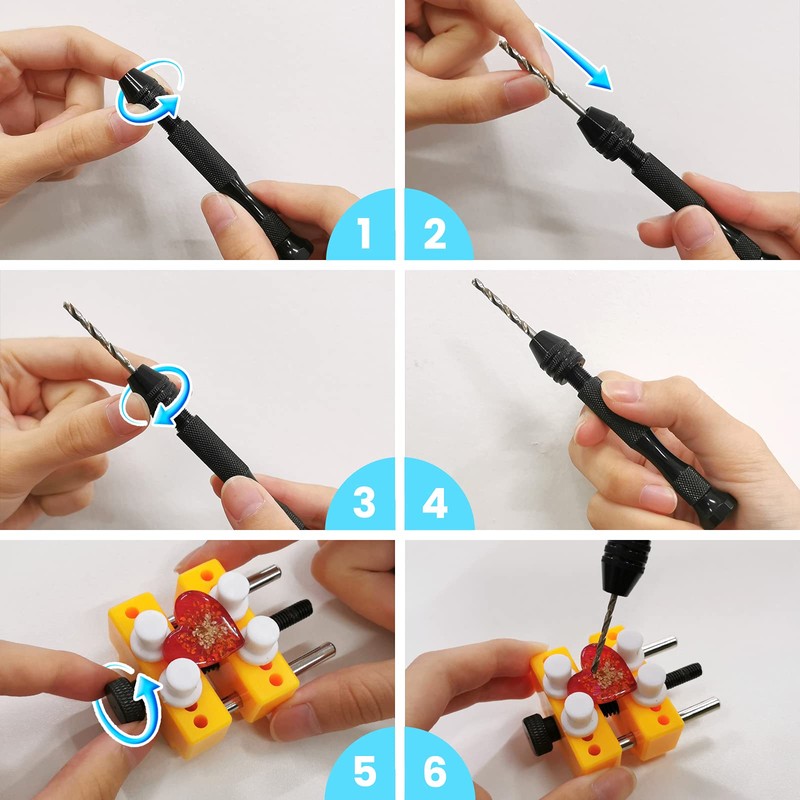 Daily Treasures 34Pcs Pin Vise Hand Drill Set, Include Pin