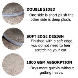 Detailers United - Hydro Hoover Méadar - Professional Grade Plush Car Drying Towel 1000GSM | 60x60cm