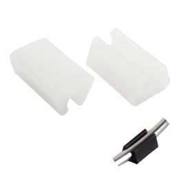 Kyuionty 24 Pack Rectangle Plastic Furniture Feet, 8mm U Shaped Chair Legs Tips Protectors Non-Slip Chair Foot Floor Glides Plastic Foot Pads (White)