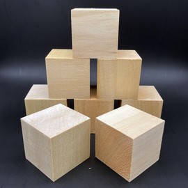 Undefined Natural Wood Blocks, Basswood Carving Blocks, Soft Bass Wood Blocks for DIY Art Creation, Whittling Wood Blocks Wood Carving Kit, Wooden Cubes Crafts (1size/8pcs item06)