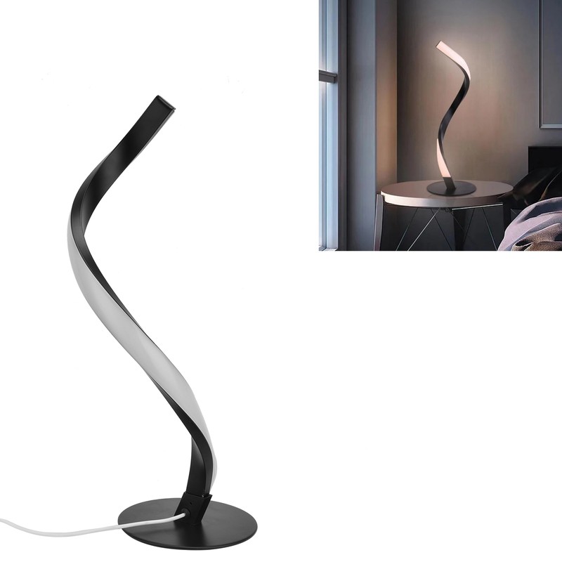SShaped LED Spiral Table Lamp Reading Light Small Night Light