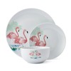 Studio Nova Flamingo Haven Tropical 12 Piece Dinnerware Plate Bowl