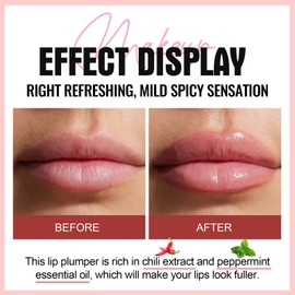 Erinde Lip Plumper Gloss, Natural Spicy Lip Plumping Booster Lip Plumping Oil, Ultra-Hydrating & Nourishing Plump and Pout Lip Plumper, Glossy Finish Fuller Lip Plumping Lip Gloss for Women Girls, 01#
