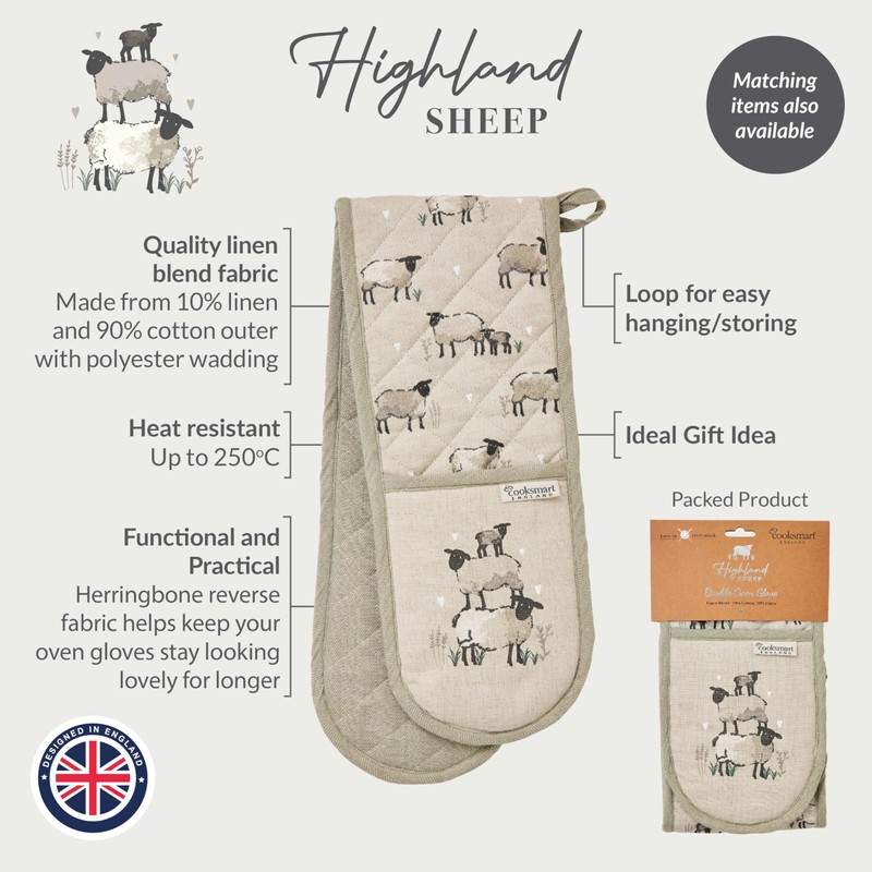 Cooksmart Double Oven Gloves Heat Resistant | British Designed Heat