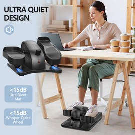 Under Desk Elliptical Machine for Senior Mini Elliptical Leg Exerciser with Remote Control Portable Electric Seated Foot Pedal Exerciser for Home Office