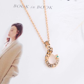 ASHMITA Rose Gold Teardrop Necklace Gemstone Dangle Earrings Wedding Jewelry Set