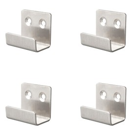 20mm Ceramic Tile Display Hooks Stainless Steel Flat J Hooks Wall Mount Hook Brackets Wall Hooks for Home Kitchen Bathroom Garage, Pack of 4