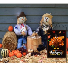 Happy Thanksgiving Flags,Thanksgiving Garden Flag 28 x 40 Inch Thanksgiving House Flag Double-Sided 2 Layer Thanksgiving Turkey House Flag For Thanksgiving Decoration
