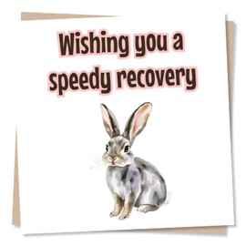 Cute Get Well Soon Card for Loved One - Wishing You A Speedy Recovery - Bunny, Rabbit, Animal Lover - For Friend, Bestie, Colleague, Relative, Women, Woman