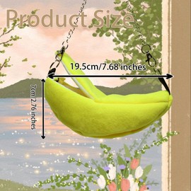 Benixmidart Guinea Pigs Hammock, Rat Hammock Guinea Pig Bedding, Banana-Shaped Guinea Pig Hideout Bed, Pet Bed for Parrots, Robins to Keep Warmth (Yellow)