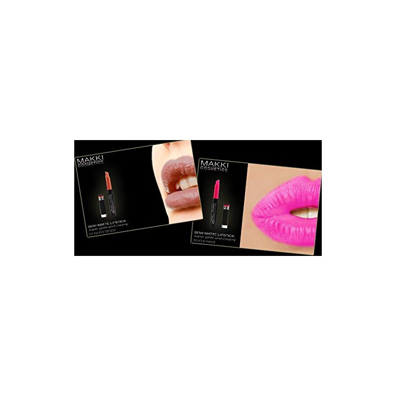 Makki Semi-Matte Lipstick Super Gliding and Creamy 53 Fuchsia