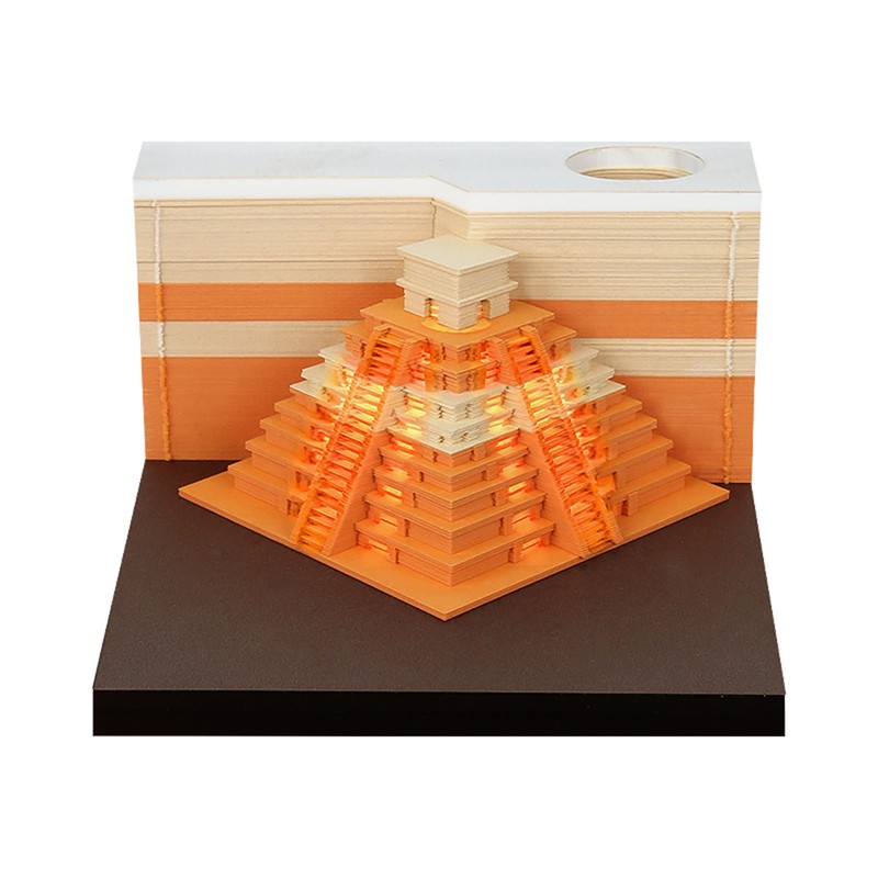 3D Pyramid Notepad LED Light 3D Paper Art Notepad Tear