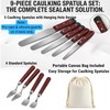 9-Piece Professional Caulking Spatula Set with Wooden Handle