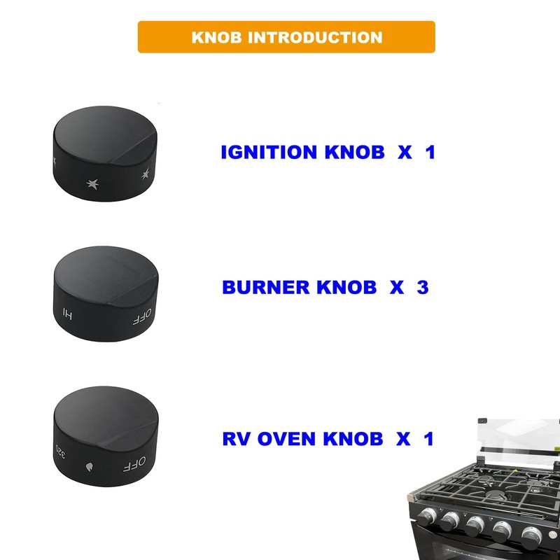 GABEROAD [Upgraded RV Gas Range Oven Knob Replacement Compatible with