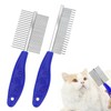 Pack of 2 Dog Combs, Cat Comb, Double-Sided Metal Rounded