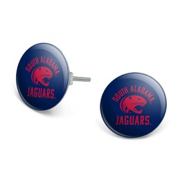 Univeristy of South Alabama Jaguars Novelty Silver Plated Stud Earrings