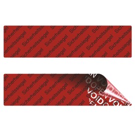 Void Open Seal - Residue-Free Security Labels "Security Seal" on Roll - 80 x 20 mm - Red (100)