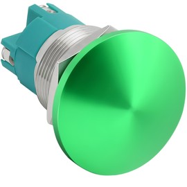 ZJWZJH (10 Amp) Push Button Switch Green 22mm Momentary Mushroom Head Waterproof IP66 DC 5V 12V 24V 120V 250VAC 2NO DPST Stainless Steel 7/8'' Hole