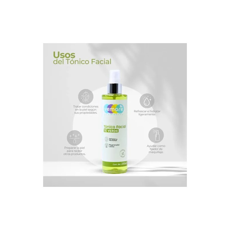 Tónico Facial De Té Verde Vemare Control De Brillo 250